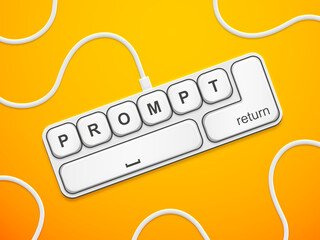 Obraz premium Computer keyboard key illustration about Artificial Intelligence Prompt