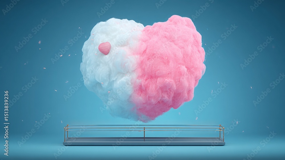 Poster pink cloud floating gracefully in the air representing the concept of balancing effort to value visu