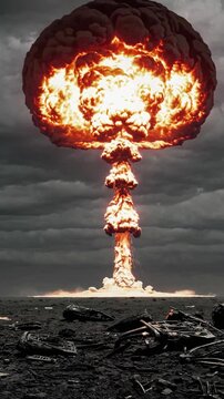 Champignon Atomique sur Terre D&eacute;sol&eacute;e