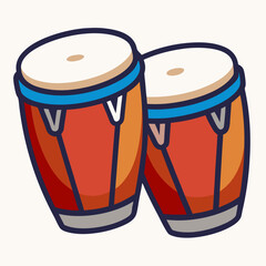 drum, music, percussion, instrument, bongo, isolated, djembe, musical, wood, traditional, sound, drums, white, beat, culture, rhythm, leather, art, ethnic, wooden, object, bongos, conga, container, pl