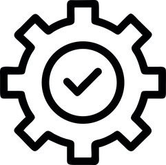 Gear with check mark icon and logo vector. Checkmark with a gear icon.