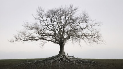 Lush tree with visible roots emphasizing the importance of identifying the root cause of issues in environmental context