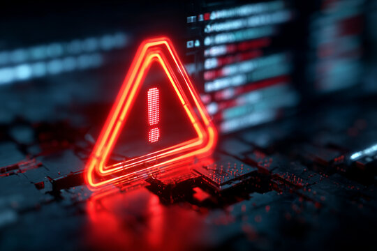 Warning sign on circuit board