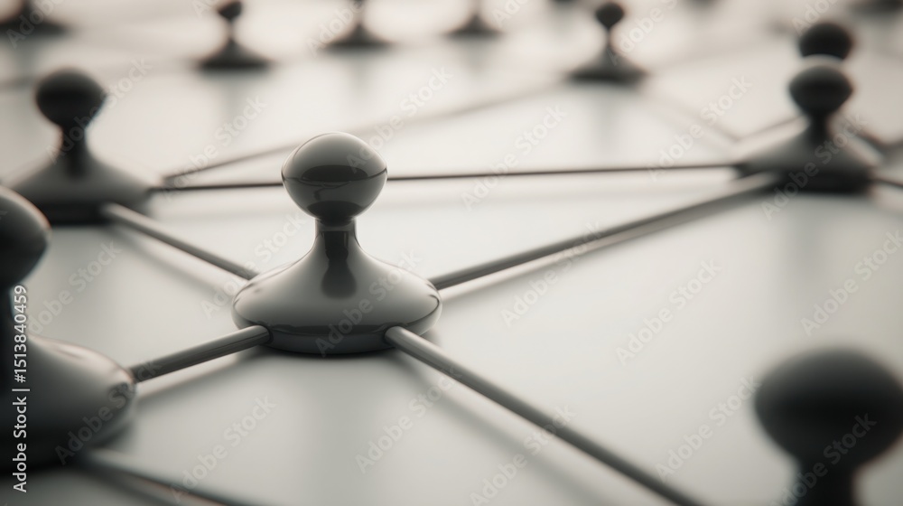 Poster group of people connected by network of lines representing social connectivity and neural circuitry 