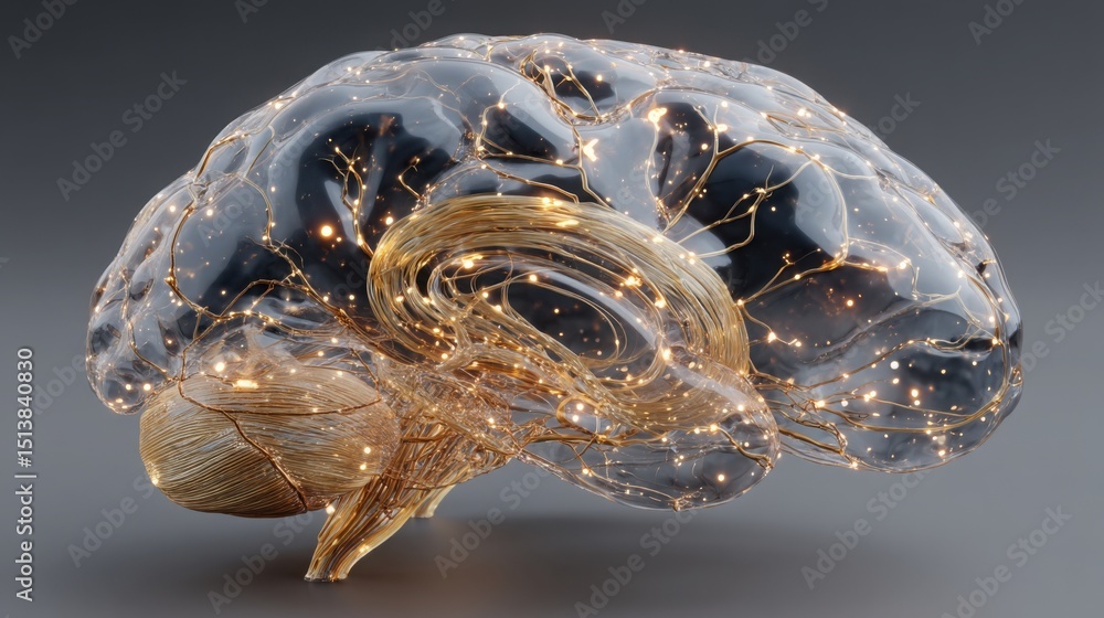 Poster human brain representing the complex value grid of intelligence sorted by work and cognitive functio