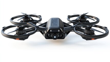 Black drone on white background
