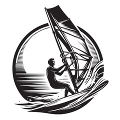 Man surfing on big waves image vector