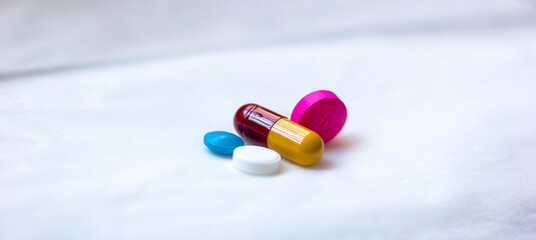 pills and capsules,Pills, treatment, health care, quality of life, health concept, background, texture, scene, advertising space
