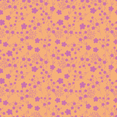 Seamless pattern with Christmas decoration. Green and blue flower pattern.