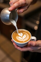 pouring coffee into a cup