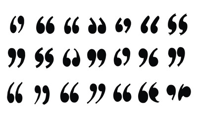Set of quote mark, quotes icon vector sign design