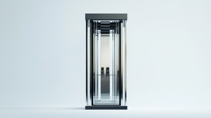 Modern elevator against a plain background