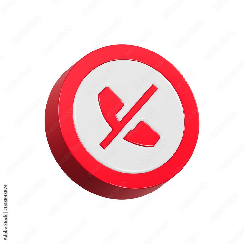 Poster wrong sign icon 3d rendering