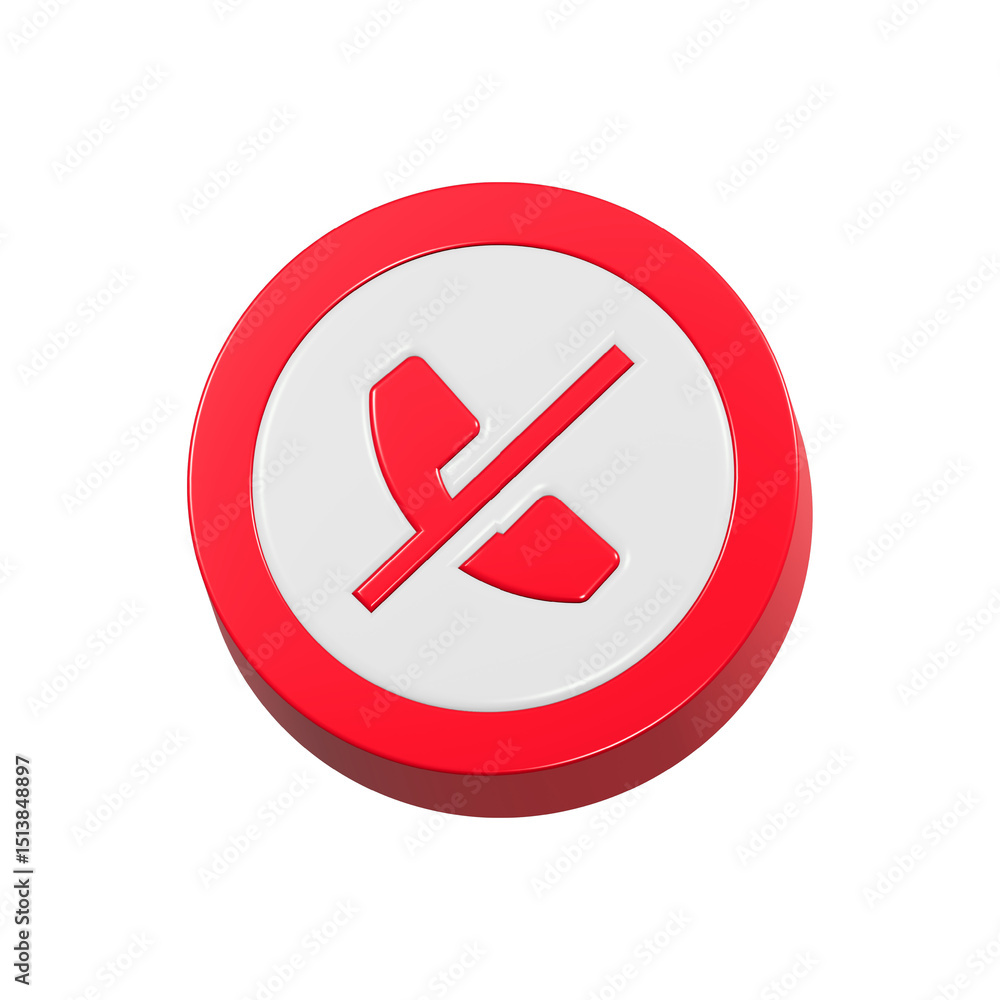 Poster wrong sign icon 3d rendering