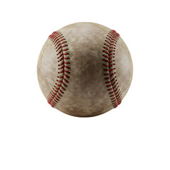 WellUsed Baseball A CloseUp View isolated on transparent background