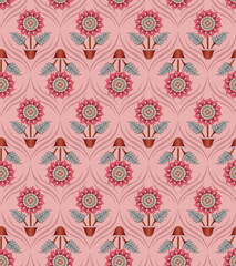  seamless color full paisley flower leaf bunch pattern