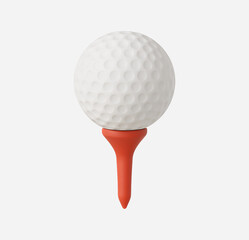 golf ball on tee 3D render 