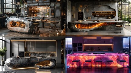Mineral-Inspired Kitchens Modern Elegance with Geological Accents Design