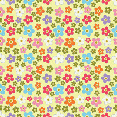 Fototapeta premium Seamless pattern with Christmas decoration. Green and blue flower pattern.