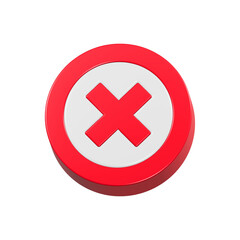 Fototapeta premium wrong sign icon 3d rendering
