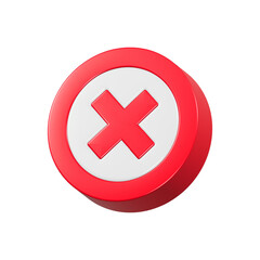 wrong sign icon 3d rendering