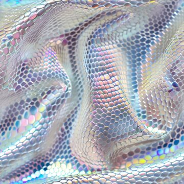 holographic snake skin texture textile