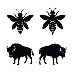 black silhouettes of animals