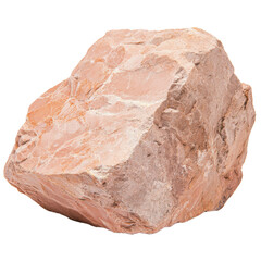 Large piece of pink rock, showcasing its rough texture and natural color variations, ideal for decorative purposes or landscaping. Its unique appearance adds touch of nature to any setting