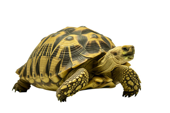 Detailed portrait of a beautiful tortoise displaying striking shell markings and textured skin - Powered by Adobe