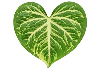 Heart shaped leaf isolated on white background for botanical designs, nature illustrations.
