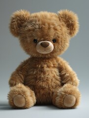 Fototapeta premium cute teddy bear toy sitting white background