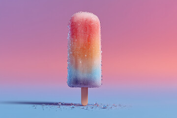 colorful popsicles on the pink background