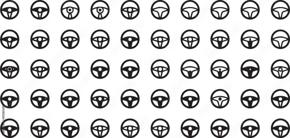 Poster high resolution steering wheel icon design for automotive branding and user interfaces