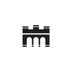 Historic gate fort logo design with simple style.