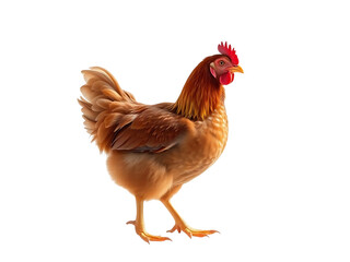 Fototapeta premium Beautiful detailed illustration of a brown hen on a transparent background