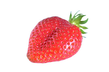 Ripe and juicy strawberries on PNG background.