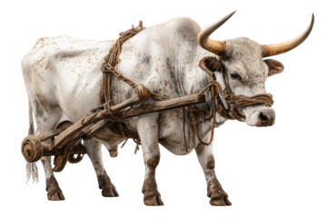 Plowing Ox Isolated on Transparent Background