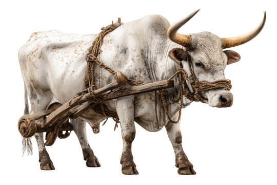 Plowing Ox Isolated on Transparent Background