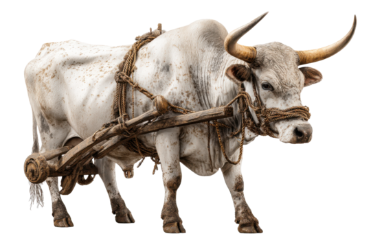 Plowing Ox Isolated on Transparent Background