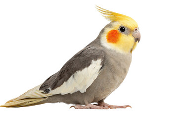 Colorful Cockatiel Parrot Isolated on Transparent Background