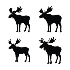 set of deer silhouettes
