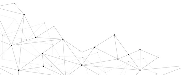 Fototapeta premium black network. futuristic connection technology background with dots and lines for desktop. Structure molecule and communication. Template for science technology presentation, Vector illustration. 
