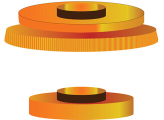  3D Award Podium Vector Illustration in Gradient Orange Tones