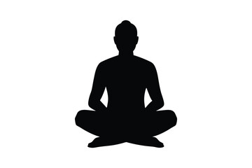 silhouette of a woman in yoga position