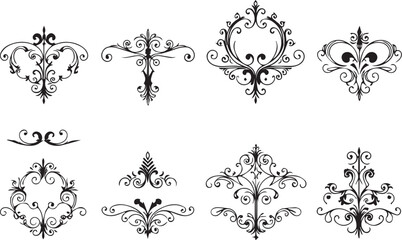 A set of elements, symbols, ornaments, mandalas. Hand drawn vector illustration