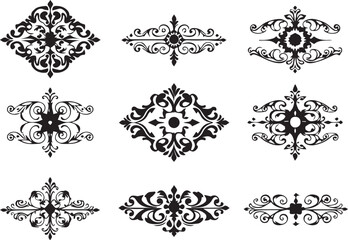 A set of elements, symbols, ornaments, mandalas. Hand drawn vector illustration