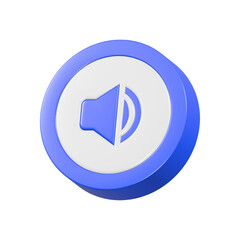 loudspeaker icon button 3d rendering