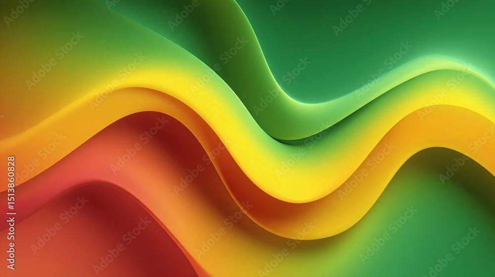 Aufkleber abstract color gradient with flowing curves. green, yellow, and red blend seamlessly in a soft, wave
