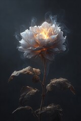 Single white flower bloom elegant floral still life composition