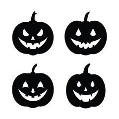 set of halloween pumpkins